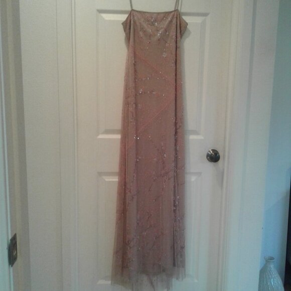 Vintage Y2K BCBG Collection Beige Evening Gown with Beading & Embroidery - Picture 3 of 8